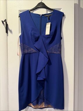 bcbg navy halter dress NWT BCBG MAXAZRIA SIZE 0 SALOME NAVY CUT OUT HALTER GOWN MAXI DRESS MSRP $338